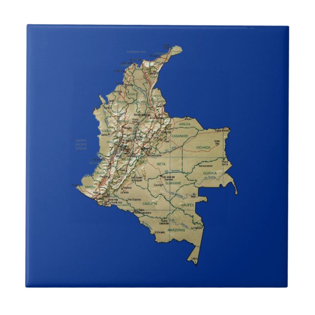 Colombia Map Tile (Front)