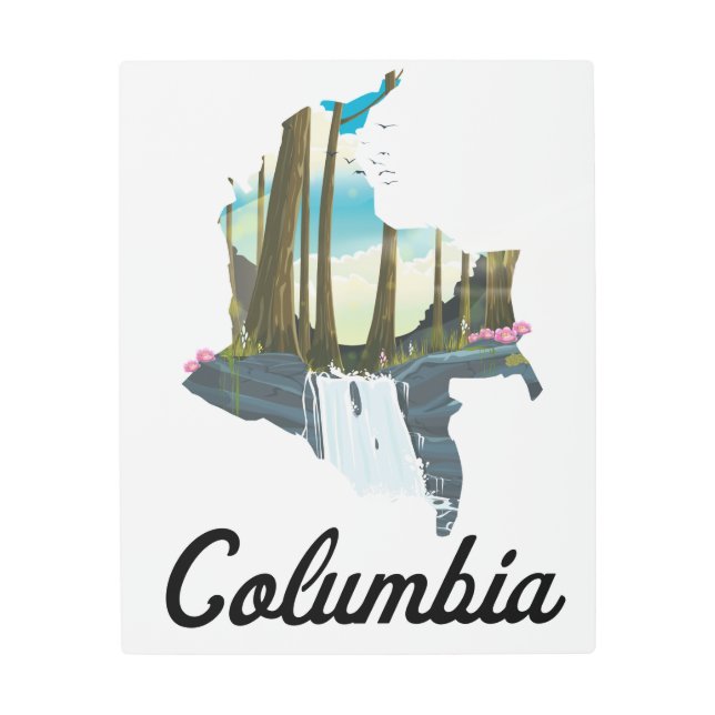 Colombia map travel poster (Front)