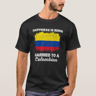 Colombia Marriage Colombian Heritage Married Flag T-Shirt