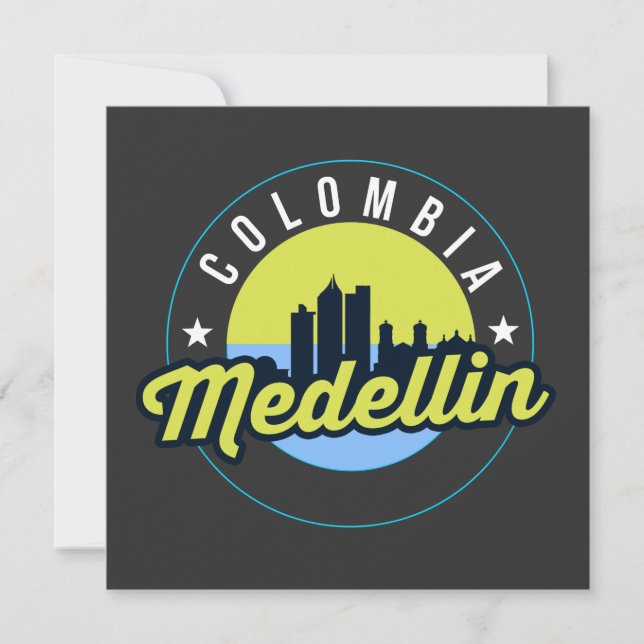 Colombia Medellin Cityscape Flat Greeting Card (Front)