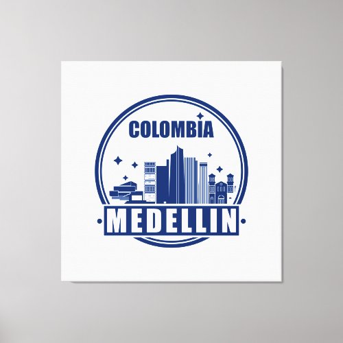 Colombia Medellin Cityscape Skyline   Canvas Print