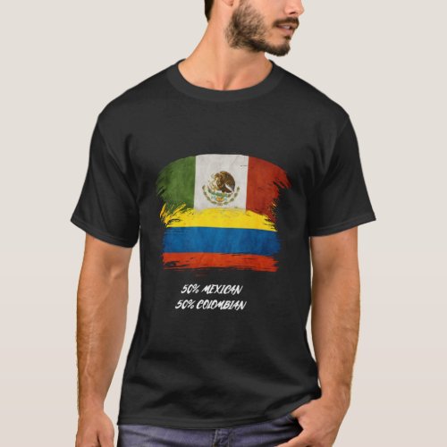 Colombia Mexico blend mixed flag pride shirt