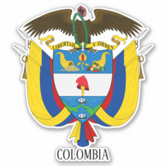 Colombia National Coat Of Arms Patriotic Sticker