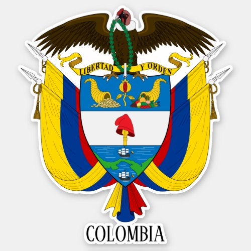 Colombia National Coat Of Arms Patriotic Sticker