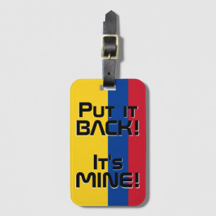 Colombia National Flag Funny Patriotic Luggage Tag