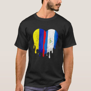 Colombia Nicaragua Flag Heart Citizen Grown Patrio T-Shirt