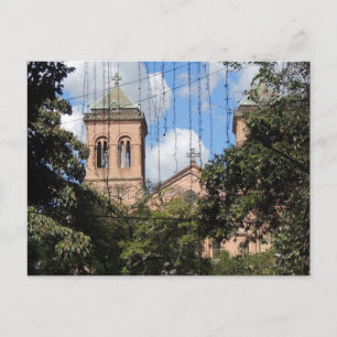 Colombia-Plaza Bolivar-Medellin-Iglesia Postcard
