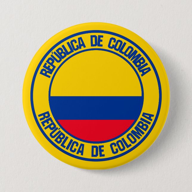 Colombia Round Emblem Button (Front)