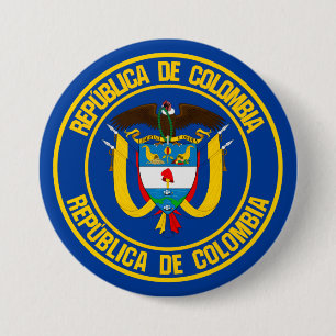 Colombia Round Emblem Button