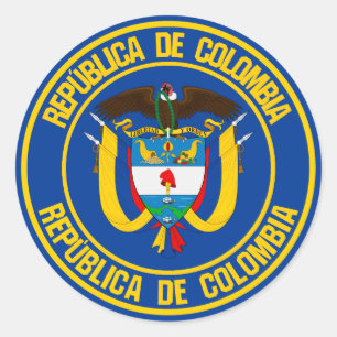 Colombia Round Emblem Classic Round Sticker