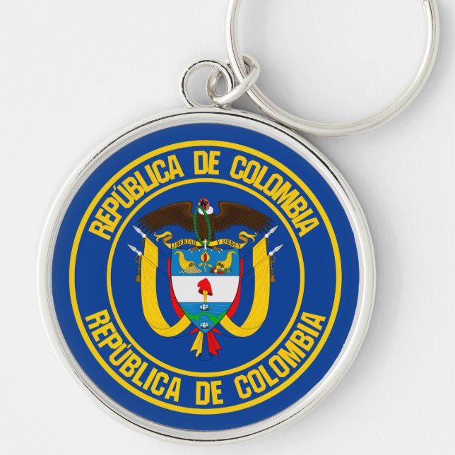 Colombia Round Emblem Keychain (Front)