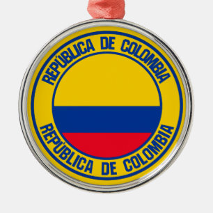 Colombia Round Emblem Metal Ornament