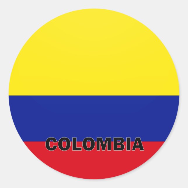 Colombia Roundel quality Flag Classic Round Sticker (Front)