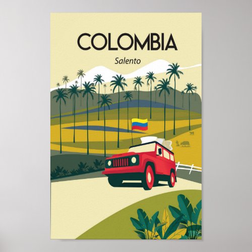 Colombia salento travel poster