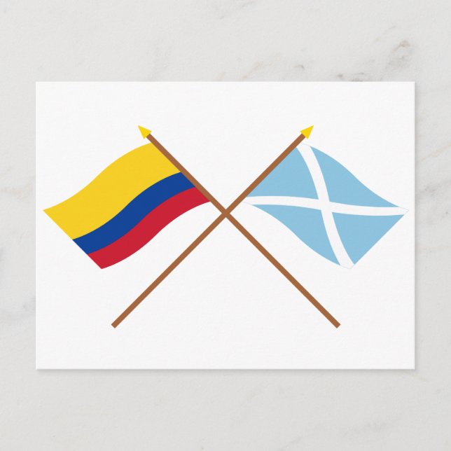 Colombia & San Andrés y Providencia Crossed Flags Postcard (Front)