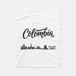 Colombia Skyline Travel Vacation Outfits Fleece Blanket