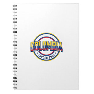 Colombia Soccer 2026 Soccer Bold Country Typograph Notebook