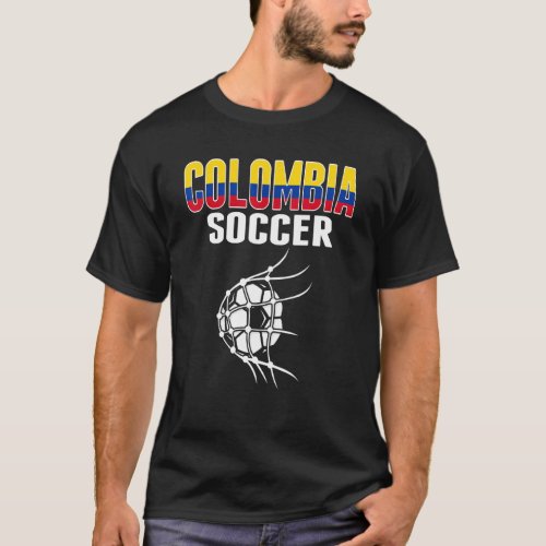 Colombia Soccer Ball In Net  Colombian Football Su T_Shirt