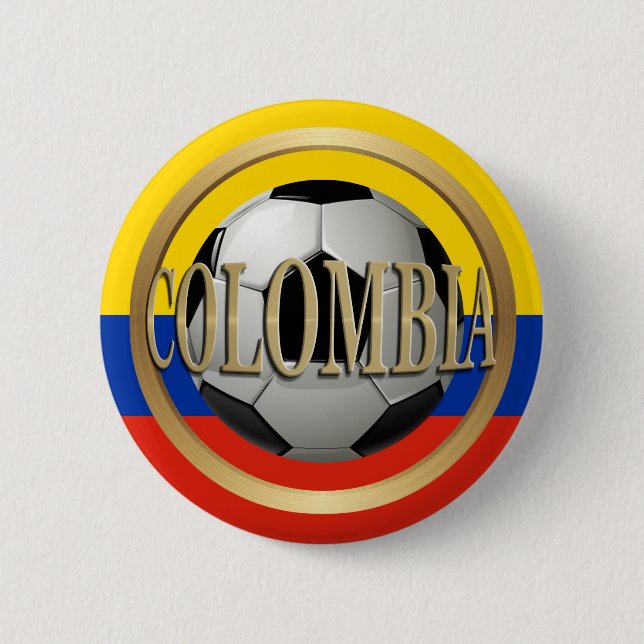 Colombia Soccer Ball Pinback Button (Front)