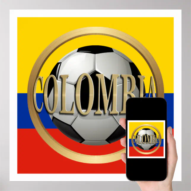 Colombia Soccer Ball Poster | Zazzle