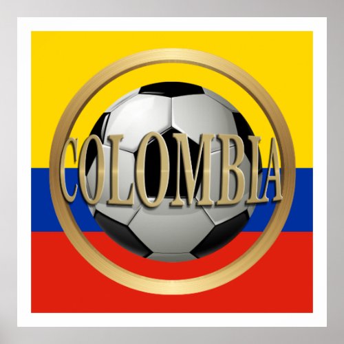 Colombia Soccer Ball Poster