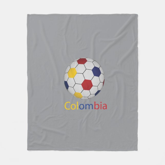 Colombia Soccer Fleece Blanket (Front)