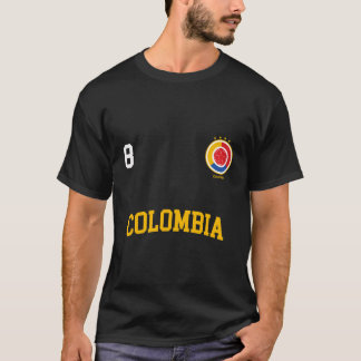 Colombia Soccer Hoodie No 8 Colombian Flag Camiset T-Shirt
