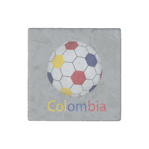 Colombia Soccer Keychain  Stone Magnet