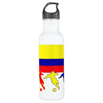 Colombia Soccer Players Stainless Steel Water Bottle by nitsupak at Zazzle