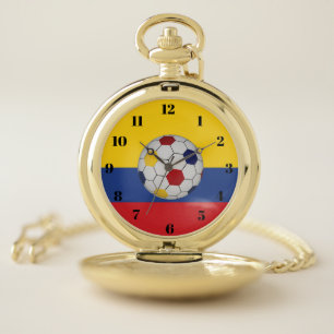 Colombia Soccer Pocket Watch