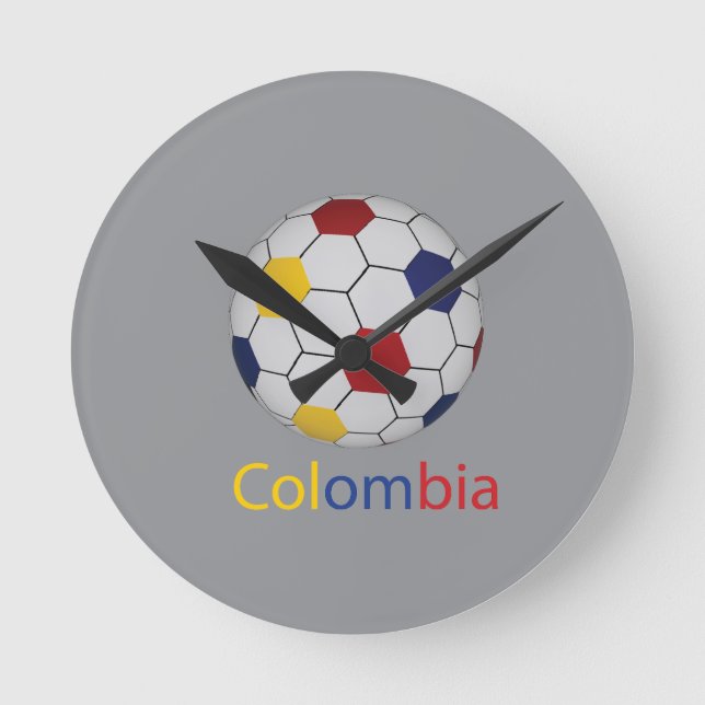 Colombia Soccer Round Clock (Front)