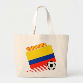 Colombia Soccer Team Large Tote Bag by worldwidesoccer at Zazzle