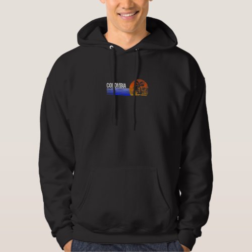 Colombia Sunset Palm Tree Vacation Colombian Roots Hoodie