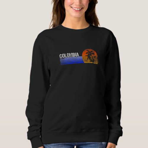 Colombia Sunset Palm Tree Vacation Colombian Roots Sweatshirt