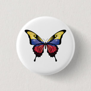 Colombia Swallowtail Butterfly Flag Sticker Button