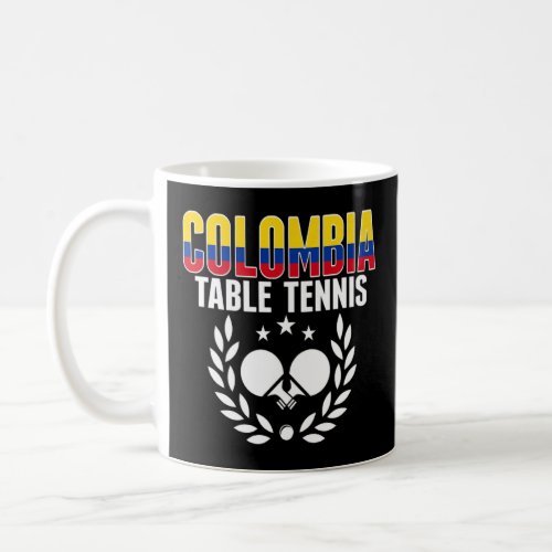 Colombia Table Tennis  Colombian Ping Pong Support Coffee Mug
