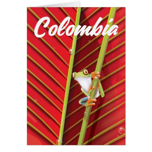 Colombia tree frog travel poster cards (Front)
