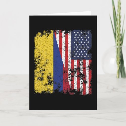 Colombia USA Flag _ Half American Card