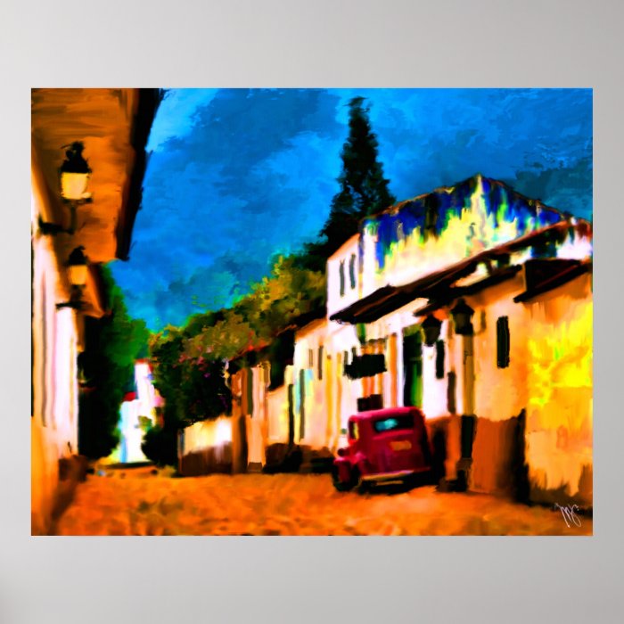 Colombia Villa Matte Painting Print