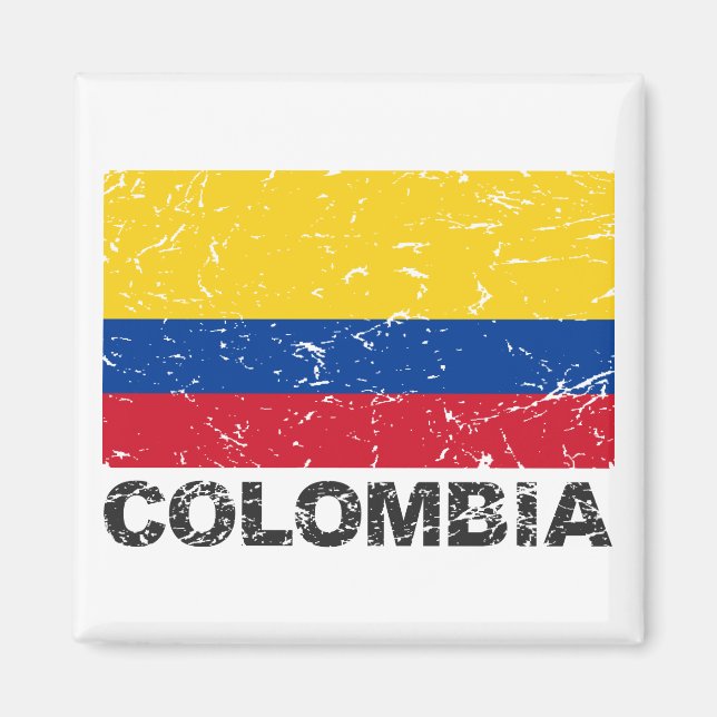 Colombia Vintage Flag Magnet (Front)