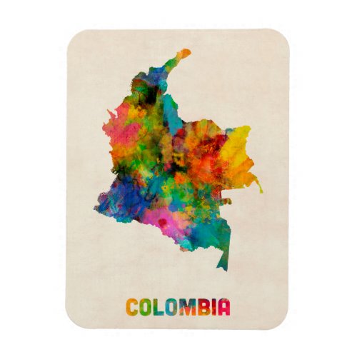 Colombia Watercolor Map Magnet