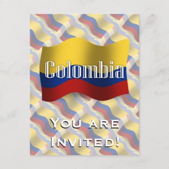 Colombia Waving Flag Invitation by representshop at Zazzle