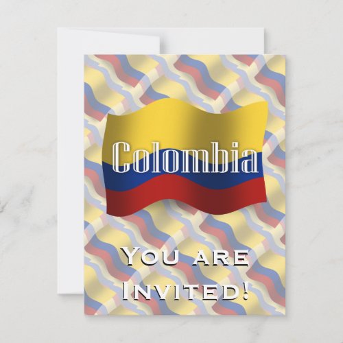 Colombia Waving Flag Invitation