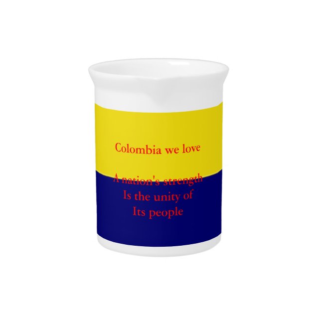 Colombia we love beverage pitcher (Front)