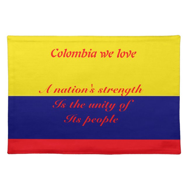 Colombia we love cloth placemat (Front)