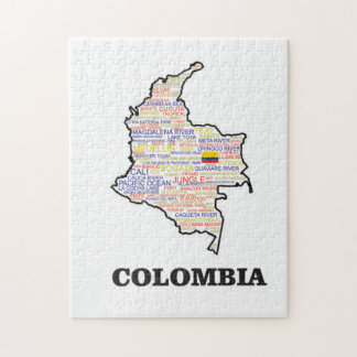 COLOMBIA WORD COLLAGE JIGSAW PUZZLE