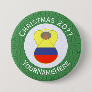 Colombian Abuelita Angel for Christmas Button