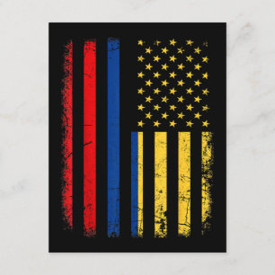 Colombian American Flag Colombian Roots Colombia A Enclosure Card