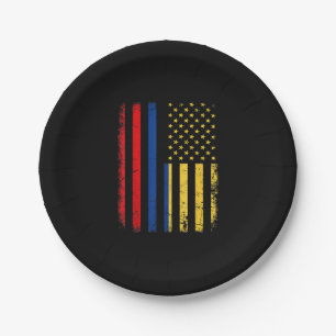 Colombian American Flag Colombian Roots Colombia A Paper Plates