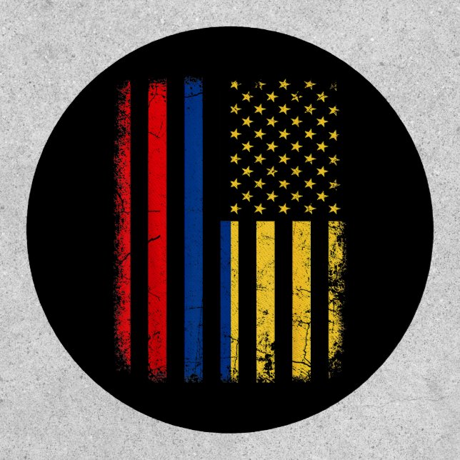 Colombian American Flag Colombian Roots Colombia A Patch (Front)